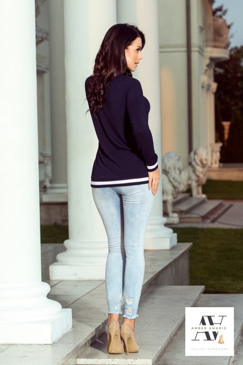 Wygodna bluza ze ściągaczami - granatowa Wygodna bluza ze ściągaczami - granatowa