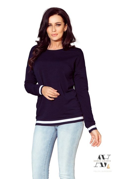 Wygodna bluza ze ściągaczami - granatowa Wygodna bluza ze ściągaczami - granatowa