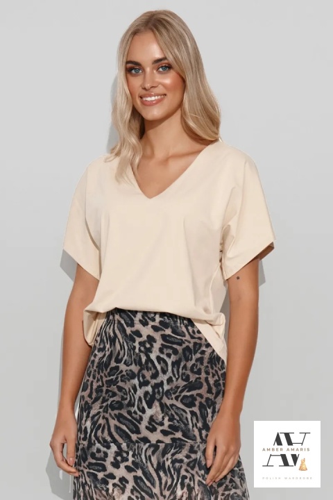 Bluzka damska oversize jasny beż