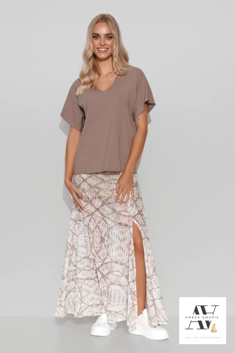 Bluzka damska oversize mokka Bluzka damska oversize mokka