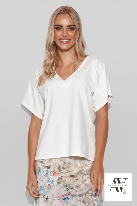 Bluzka damska oversize śmietankowa Bluzka damska oversize śmietankowa