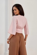 FLAVIA – bluzka wiązana w pasie w kolorze pudrowego różu
