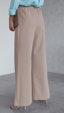 CLARA — Spodnie beżowe z wysokim stanem