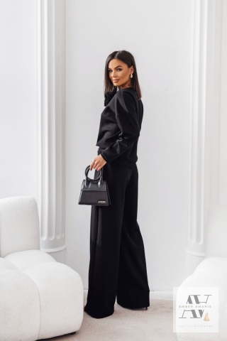 Struktura i styl – spodnie Velora w kant | Czarne, eleganckie i gotowe do biura