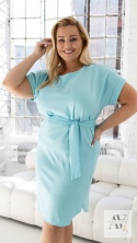 Turkusowa energia – sukienka Safari Plus Size | Podkreśl talię, poczuj styl