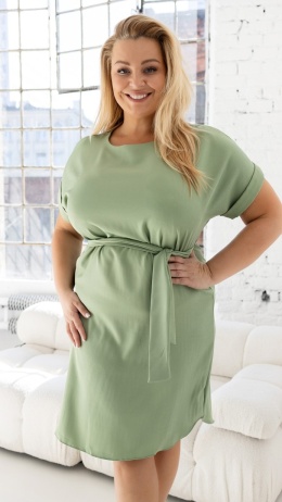 SAFARI — Sukienka khaki midi (plus size)