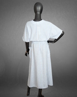 SOLENA – lniana sukienka w niebieskie paski