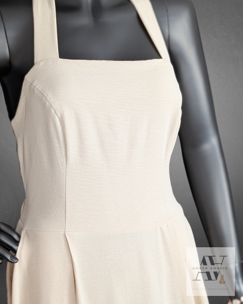 Codzienna elegancja – sukienka Sophia z wiskozy w odcieniu latte | Idealna na lato, lekka i kobieca