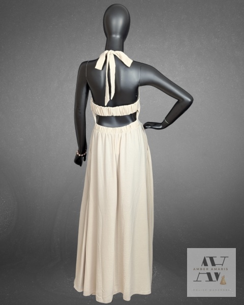 Codzienna elegancja – sukienka Sophia z wiskozy w odcieniu latte | Idealna na lato, lekka i kobieca