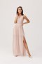 ELINA – Szyfonowa sukienka maxi w kolorze pudrowego różu