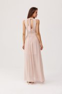 ELINA – Szyfonowa sukienka maxi w kolorze pudrowego różu