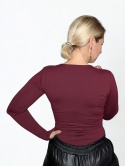 INGRID – bordowa bluzka z otworem na kciuk