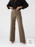 LIVIA – spodnie szwedy khaki z wysokim stanem