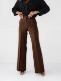 LIVIA – brązowe spodnie szwedy z wysokim stanem
