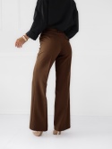 LIVIA – brązowe spodnie szwedy z wysokim stanem