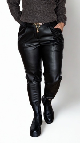 LUNA – Czarne spodnie z ekoskóry