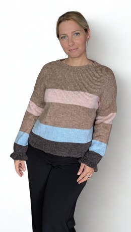 ARIA – sweter blue caramel w paski