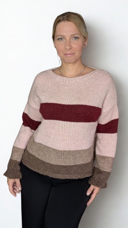 ARIA – sweter rose mocha w paski
