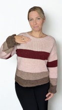 ARIA – sweter rose mocha w paski