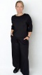 SERENA – czarny komplet dwuczęściowy: bluzka oversize + spodnie wide-leg z wysokim stanem