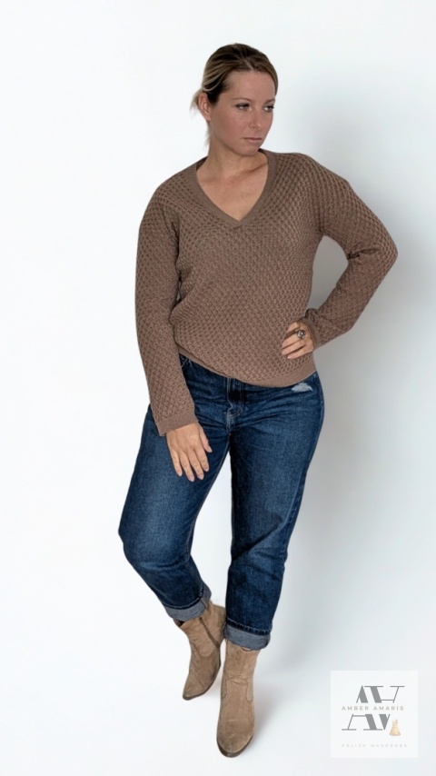 SOFIA – beżowy sweter z kaszmirem