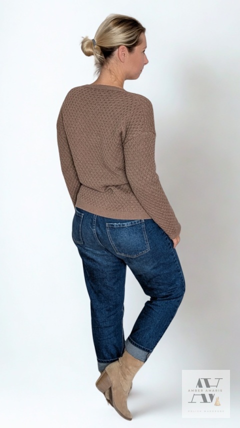 SOFIA – beżowy sweter z kaszmirem