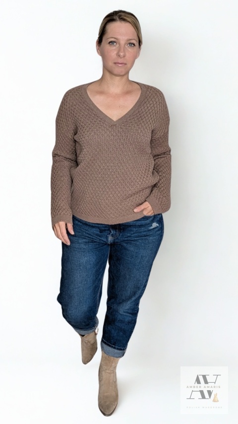 SOFIA – beżowy sweter z kaszmirem