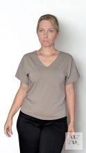 Stonowana elegancja – bluzka Amelia mokka | Luźny krój, kobiecy charakter