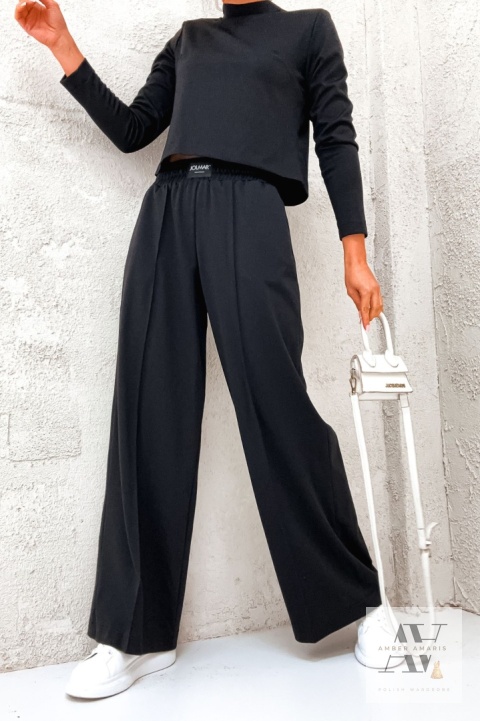 Struktura i styl – spodnie Velora w kant | Czarne, eleganckie i gotowe do biura