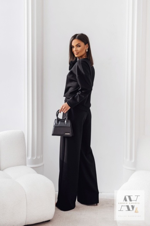 Struktura i styl – spodnie Velora w kant | Czarne, eleganckie i gotowe do biura