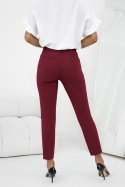 VERA – bordowe spodnie cygaretki 7/8 z kantem