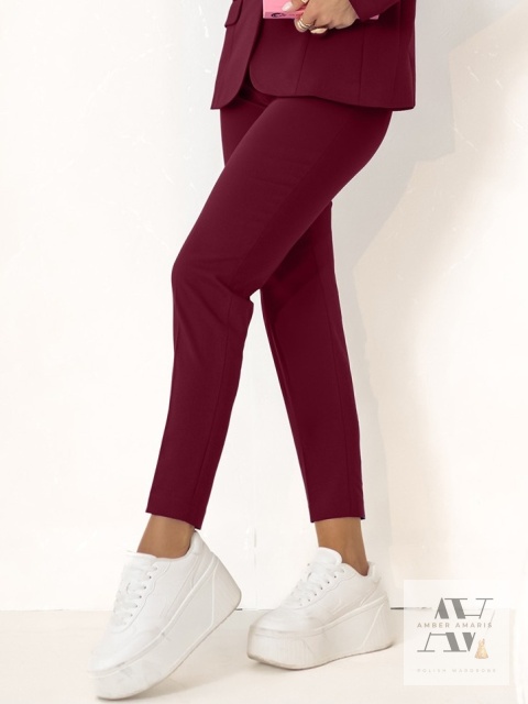 VERA – bordowe spodnie cygaretki 7/8 z kantem
