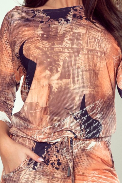 VIVA – sukienka sportowa | miedziana z napisami