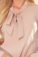 MILA - biznesowa bluzka z wiązaniem z przodu | beżowa
