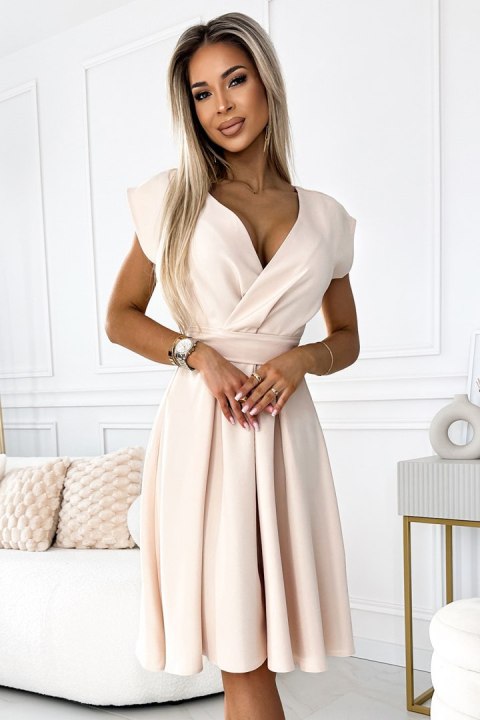 Beżowa sukienka kopertowa SCARLETT