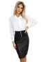 MILA - biznesowa bluzka z wiązaniem z przodu | biała