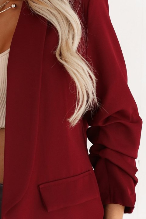 MARYNARKA - klasyczna z poduszkami na ramionach | bordowa