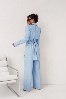 ELENA L/XL błękitny garnitur damski – marynarka i spodnie