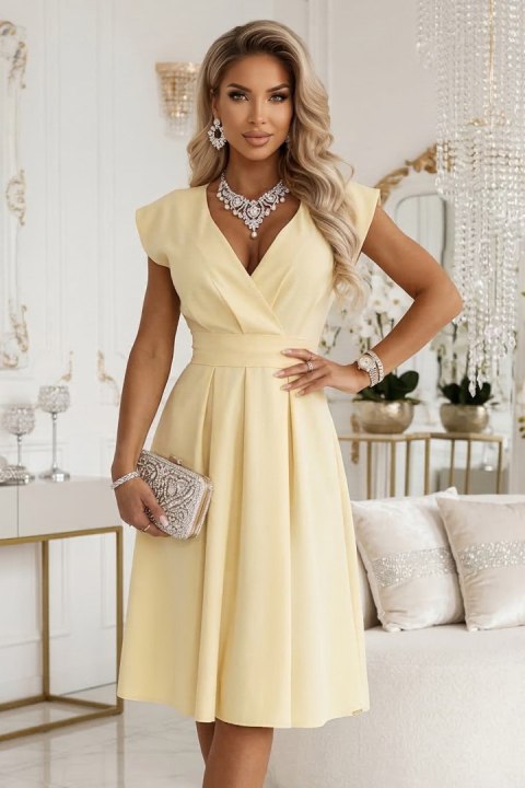 Żółta sukienka kopertowa SCARLETT