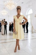 Żółta sukienka kopertowa SCARLETT