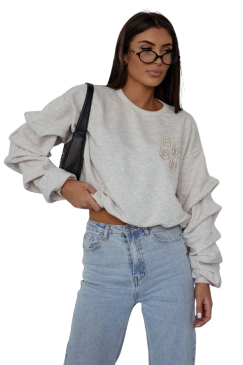 Bluza damska bawełniana beż melanż UNI