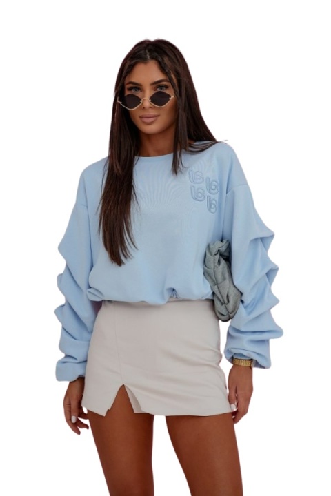 Bluza damska bawełniana błękitna UNI