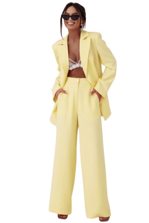ELENA L/XL żółty Garnitur damski – marynarka i spodnie