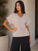 AMELIA – Beżowa bluzka oversize