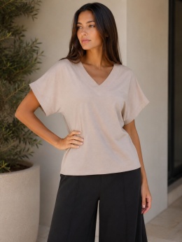 AMELIA – Beżowa bluzka oversize