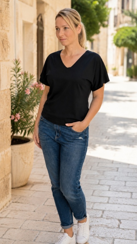 AMELIA – Czarna bluzka oversize