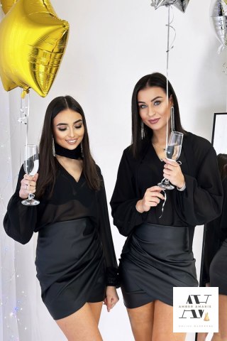 MARISHA Czarna mini z ekoskóry