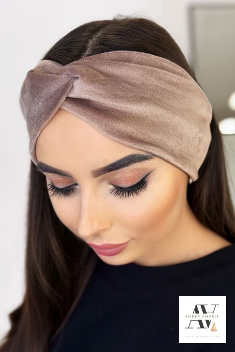 SHELLI Welurowa mocca opaska na głowę SHELLI Welurowa mocca opaska na głowę